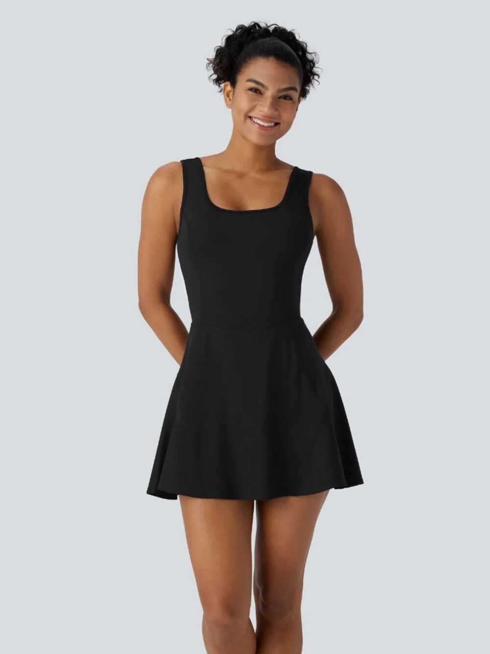 NWT Halara SoftlyZero Airy U Neck 2-in-1 Pocket Mini Dance Active Dress Size S